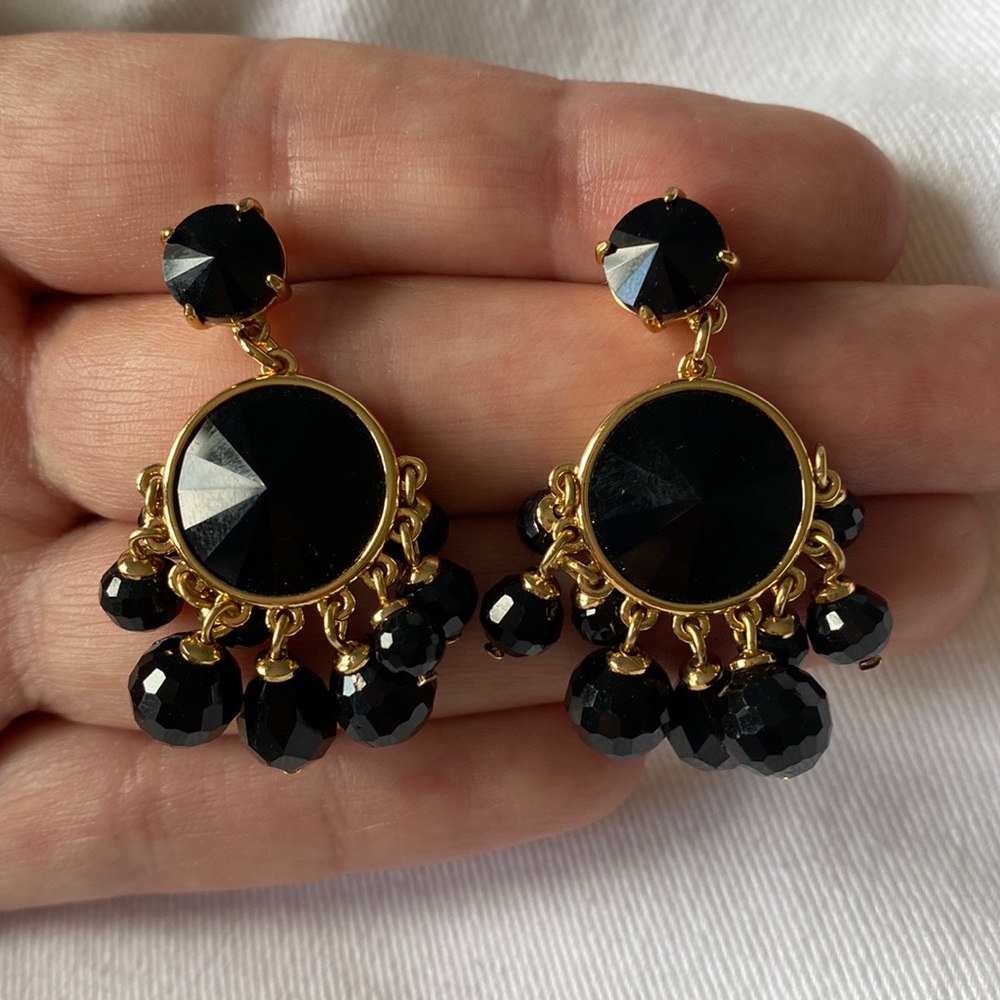 KATE SPADE black and gold earrings